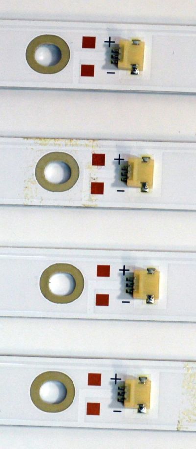 KIT DE LEDS ORIGINAL PARA TV VIZIO 4 PIEZAS / NUMERO DE PARTE 261501019172 / 06-3-50S1-EMC-4X9-0D22-934X12-240325 / 230L3N62-B / 230101034320 / PANEL HK500WLEDM-JHV2H / DISPLAY PT500GT04-1 VER.1.1 / MODELO V4K50M-0807 - Imagen 2