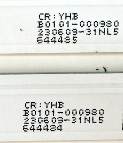 KIT DE LEDS ORIGINAL PARA TV TCL 2 PIEZAS / NUMERO DE PARTE 58S11-ZX3030-2X17YH / 58S11-ZX3030-2X17YH-20221118W / B0101-000980 / 230609-31NL5 / PANEL LVU580NDEL / DISPLAY CV580U3-L02 REV:01 / MODELO 58S470G - Imagen 4