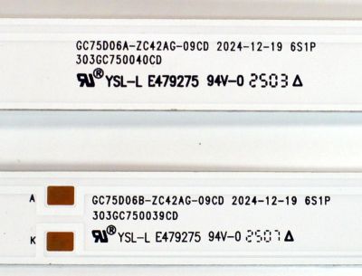 KIT DE LEDS ORIGINAL PARA TV LG 10 PIEZAS / NUMERO DE PARTE 303GC750039CD / 303GC750040CD / GC75D06A-ZC42AG-09CD / GC75D06B-ZC42AG-09CD / 70401-021 / GC750M35 / GC750M36 / PANEL BOEB750WQ19F9F / DISPLAY HV750QUB-F9F / MODELO 75UA7500ZUA.CUSFBH - Imagen 3