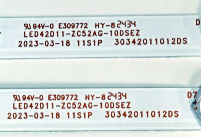 KIT DE LEDS ORIGINAL PARA TV ONN 2 PIEZAS / NUMERO DE PARTE 30342011012DS / LED42D11-ZC52AG-10DSEZ / 240912BF03 / 42000M59H / PANEL JR425R3HC0K / DISPLAY JR425R3HC0K / BN96-57614A / MODELO 100012584 43" / 100133209 43" - Imagen 2