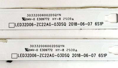 KIT DE LEDS ORIGINAL PARA TV ONN 2 PIEZAS / NUMERO DE PARTE 30332006002DSQYN / LED32D06-ZC22AG-03DSQ / 250318AD05 / 32000M16H / PANEL V320BJ9-Q01 / DISPLAY V320BJ9-Q01 REV.C1 / MODELO 100012589 32" - Imagen 4