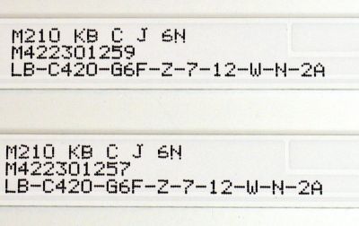 KIT DE LEDS ORIGINAL PARA TV WESTINGHOUSE 3 PIEZAS / NUMERO DE PARTE MS-L5300 / MS-L5300 V1 / M210 KB C J 6N / LB-C420-G6F-Z-7-12-W-N-2A / PANEL C420Y20-5C / DISPLAY JE415D3HA4L / MODELO WR42FX2210 - Imagen 2