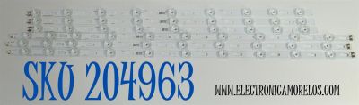 KIT DE LEDS ORIGINAL PARA TV SAMSUNG 6 PIEZAS / NUMERO DE PARTE BN96-58291A / BN96-58289A / JL.D650J1330-408AL-M_V12 / JL.D650J1330-408AR-M_V12 / 58291A / 58289A / PANEL CY-BD065HGSV5H / DISPLAY JR645R3HD1K / BN96-59390A / MODELO UN65DU7200BXZA UG06