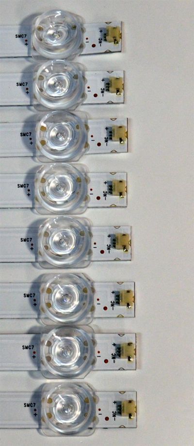 KIT DE LEDS ORIGINAL PARA TV VIZIO 8 PIEZAS / NUMERO DE PARTE 303GC650056CD / GC65D07-ZC46AG-11CD / 2300022223 / 70401-01792 / GC650M30 / 231022AC02 / PANEL BOEI650WQ1 / DISPLAY HV650QUB-F72 REV.1.0 / MODELO V655-J04 - Imagen 4
