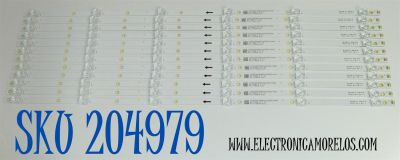 KIT DE LEDS ORIGINAL PARA TV PROSCAN 12 PIEZAS / NUMERO DE PARTE MS-L5651 V2 / R72-70D04-010 / A4 M240 H C 7S / 21M0100D3MU1003083199 / PANEL D70-C20 / DISPLAY JE695R3HC2LZX / MODELO PWOSU7045