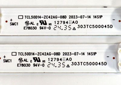 KIT DE LEDS ORIGINAL PARA TV PHILIPS 2 PIEZAS / NUMERO DE PARTE 303TC500045D / TCL50D14-ZC42AG-08D / 2300023175 / AL-ZX050T-ZC003X / 240830BB07 / TC500M44 / PANEL LVU500CHDX E0728 / DISPLAY CV500U5-L04 REV:02 / MODELO 50PUL7552/F7 - Imagen 2