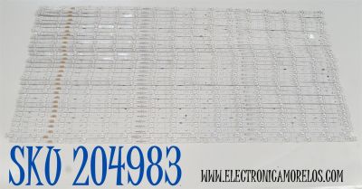 KIT DE LEDS ORIGINAL PARA TV HISENSE 32 PIEZAS / NUMERO DE PARTE HXLB22059 / HD100H7U61 / 202320501 / LL-HXLB22059 / 1319589 / 6DT4 / 250119LU / PANEL HD100H7U62-L8 / DISPLAY PTA00GT01-3 VER.1.0 / MODELO 100U70N