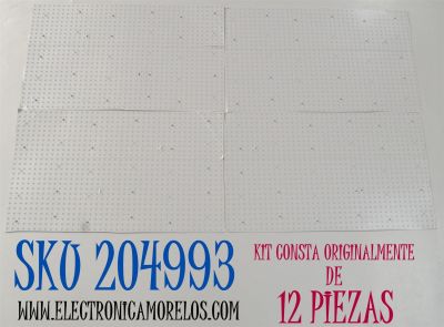 KIT DE LEDS ORIGINAL PARA TV SONY 12 PIEZAS / NUMERO DE PARTE MOUNTED PWB E-LS / MOUNTED PWB E-LS (3L) / MKY-TYPE1-V5 / PANEL YDCS075MES02 / DISPLAY ST7461D02-K VER.2.1 / MODELO XR-75X93L / XR75X93L