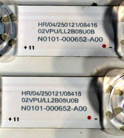 KIT DE LEDS ORIGINAL PARA TV TCL 4 PIEZAS / NUMERO DE PARTE 65HR332M13N01 / 65HR332M13N01 V0 / 65S11 PRO KSF / N0101-000652-A00 / LL2B08U0B / PANEL LVU650NDAL / DISPLAY JR645R3HA3L / MODELO 65Q51K - Imagen 2