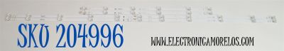KIT DE LEDS ORIGINAL PARA TV TCL 4 PIEZAS / NUMERO DE PARTE 55HR332M06B2 / 55HR332M11A2 / 55HR332M06B2 V0 / 55HR332M11A2 V0 / 55TN2L2 B 6EAX2-D09 / 55LJ A 11EAX2-D09 / LM2AB08U0C / HY-7000 S / PANEL LVU550NDAL / DISPLAY ST5461D20-9 V2.1 / MODELO 55Q77K