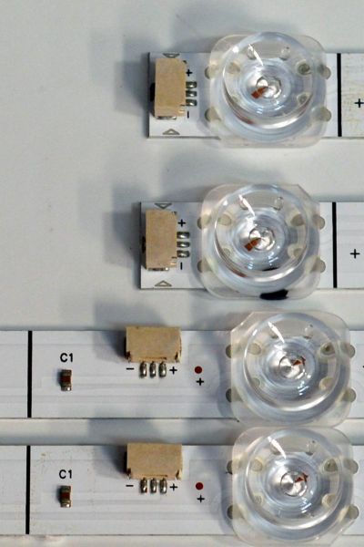 KIT DE LEDS ORIGINAL PARA TV TCL 4 PIEZAS / NUMERO DE PARTE 55HR332M06B2 / 55HR332M11A2 / 55HR332M06B2 V0 / 55HR332M11A2 V0 / 55TN2L2 B 6EAX2-D09 / 55LJ A 11EAX2-D09 / LM2AB08U0C / HY-7000 S / PANEL LVU550NDAL / DISPLAY ST5461D20-9 V2.1 / MODELO 55Q77K - Imagen 4