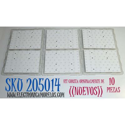 KIT DE LEDS ORIGINAL NUEVOS PARA TV SAMSUNG 10 PIEZAS / NUMERO DE PARTE BN97-14248A / LS02 / SD3BB / PANEL CY-TN055FLAV2H / MODELO QN55Q8FNBF