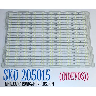KIT DE LEDS ORIGINAL NUEVOS PARA TV SAMSUNG 20 PIEZAS / NUMERO DE PARTE BN96-48131A / LM41-00758A / L1_Q80_E5_FAM_S2(5)_R1.2_TAL_100_LM41-00758A / 48131A / PANEL CY-TR055FLLV2H / CY-TR055FLAV2H / MODELO QN55Q80RAFXZA / QN55Q80RAFXZA AA01