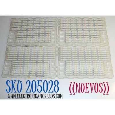 KIT DE LEDS ORIGINAL NUEVOS PARA TV SAMSUNG 56 PIEZAS / NUMERO DE PARTE BN96-50372A / BN96-50373A / LM41-00968A / LM41-00969A / L1_Q80T_G5_FAM_LR7(1)_1(1)_R1.0_TBM_100 / L1_Q80T_G5_FAM_M6(1)_R1.0_TBM_100 / PANEL CY-TT075FMLV4H / MODELO QN75Q80T / QN75Q8D