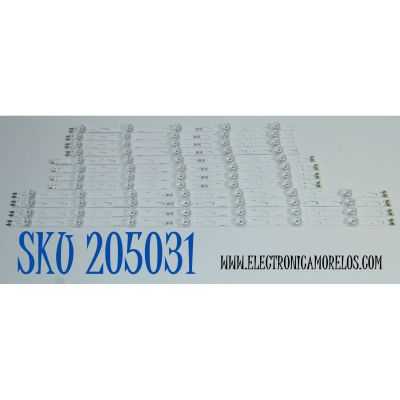 KIT DE LEDS ORIGINAL PARA TV SAMSUNG 12 PIEZAS / NUMERO DE PARTE BN96-60392A / BN96-60393A / BN96-60394A / JL.D750H1330-408AM-M_V09 7.0 / JL.D750H1330-408AR-M_V09 7.0 / PANEL CY-TF075HGSV1H / DISPLAY JR745R3HC5K / MODELO QN75Q7FBAFXZA