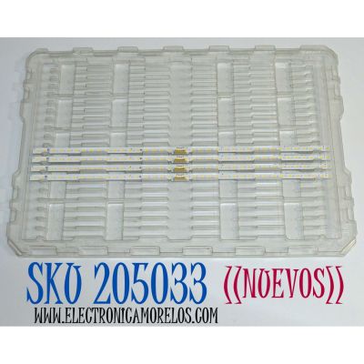 KIT DE LEDS ORIGINAL NUEVOS PARA TV SAMSUNG 4 PIEZAS / NUMERO DE PARTE BN96-51713A / LM41-01010A / L1_Q7060T_G0_DUM_S19(2)_R1.0_U3G_100_LM41-01010A / 51713A / MODELO QN70Q60TAFXZA / QN70Q6DTAFXZA / QN70Q70TAFXZA