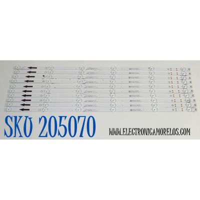 KIT DE LEDS ORIGINAL PARA TV PHILIPS 10 PIEZAS / NUMERO DE PARTE 303TC650074D / TCL65D06-ZC42AG-06D / 4L-ZX065T-ZC023X /240715AC01 / TC650M85 / PANEL LVU650CSDX E1077 / T8-65D6290-LPY001 / DISPLAY ST6451D06-3 VER.2.2 / MODELO 65PUL7973/F7 /65PUL7973/F7 A