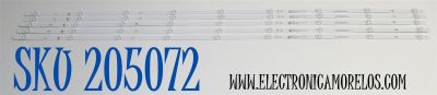 KIT DE LEDS ORIGINAL PARA TV ONN 5 PIEZAS / NUMERO DE PARTE CRH-ZG55M8X3030090517MREV1.2 / 55G5N / LB-C550-G5N-U-C-9-12-PHB / Y162-L07-HA-5 / 274144 / B240626A7H / PANEL C550Y20-G5 / DISPLAY HV550QUB-F70 / MODELO 100012586 55"