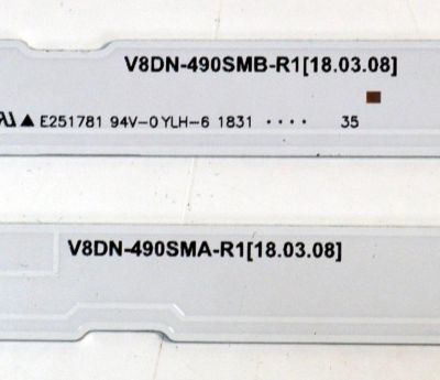 KIT DE LEDS ORIGINAL PARA TV SAMSUNG 8 PIEZAS / NUMERO DE PARTE BN96-46572A / BN96-46573A / V8DN-490SMB-R1 / V8DN-490SMA-R1 / 46572A / 46573A / PANEL CY-JN049BGLV1H / DISPLAY LSF490HN01-L07 / BN96-39225A / MODELO UN49J5290AF / HG49NJ477MF / UN49J5290AG  - Imagen 3