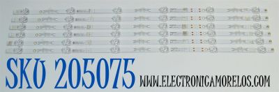 KIT DE LEDS ORIGINAL PARA TV VIZIO 6 PIEZAS / NUMERO DE PARTE 303HX650067CD / HFSX65D06-ZC42AG-16CD / 2300023007 / 70401-01953 / 240612AB04 / GC650M33 / PANEL BOEI650WQ1 / DISPLAY HV650QUB-F72 / MODELO V4K65M-0804 / V4K65M-0804 LBVF5JA