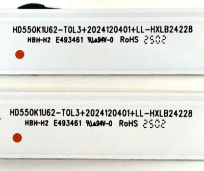 KIT DE LEDS ORIGINAL PARA TV HISENSE 2 PIEZAS / NUMERO DE PARTE HXLB24228 / HD550K1U62-T0L3+2024120401+LL-HXLB24228 / 250224LD / 1412262 / PANEL HD550K1U51-T0L3 / DISPLAY T550QVN10.0 / MODELO 55A5NV / 55A65NV - Imagen 3
