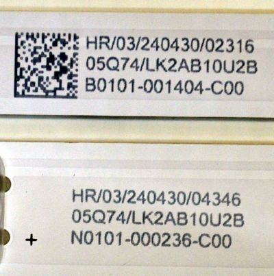 KIT DE LEDS ORIGINAL PARA TV TCL 3 PIEZAS / NUMERO DE PARTE 43HR332M08A1 / 43HR332M10B1 / 43HR332M08A1 V3 / 43HR332M10B1 V4 / 43LJ 10X1 B -C01 / 43LJ 8X2 A-C01 / LK2AB10U2B / B0101-001404-C00 / PANEL LVU430NDJL / DISPLAY PT430GT03-1 / MODELO 43S551G - Imagen 3