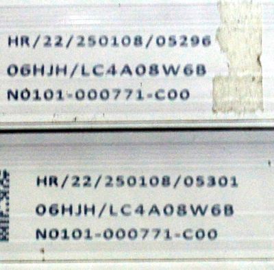 KIT DE LEDS ORIGINAL PARA TV TCL 10 PIEZAS / NUMERO DE PARTE G0104-000488 / 40-FFKCBL-DLB1AG / N0101-000771-C00 / 06HJH/LC4A08W6B / PANEL LVU550NDJL / DISPLAY ST5461D20-9 V2.1 / MODELO 55QM61K - Imagen 3