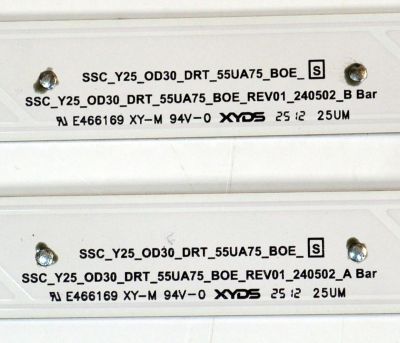 KIT DE LEDS ORIGINAL PARA TV LG 4 PIEZAS / NUMERO DE PARTE EAV65091901 / EAV65092001 / SSC_Y25_OD30_DRT_55UA75_BOE_S / SSC_Y25_OD30_DRT_55UA75_BOE_REV_240502_B BAR / PANEL NC550DQG-VHPH3 / DISPLAY PT550GT07-3 / MODELO 55UA8000PSB / 55UA8000PSB.BWMSLKR - Imagen 4