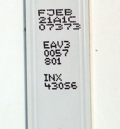 KIT DE LEDS ORIGINAL PARA TV LG 2 PIEZAS / NUMERO DE PARTE EAV30057801 / SSC_Y25 UHD OD30_43UA75_INX_S / SSC_Y25 UHD OD30_43UA75_INX_REV00_241009 / INX 43056 / PANEL NC430DQG-VXPH1 / DISPLAY V430DJ1-Q01 D REV.C8 / MODELO 43UA7500PSA / 43UA7500PSA.BWMJLKR - Imagen 3