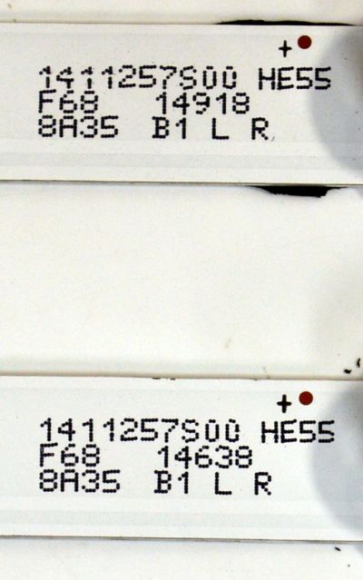 KIT DE LEDS ORIGINAL PARA TV HISENSE 2 PIEZAS / NUMERO DE PARTE LB550AD / LB550AD V0 / HD550K1U71-T0L5-2024110601 / 1411257S00 / PANEL HD550K1U71-T0L5\ROH / DISPLAY HF550QUB-F21 REV.2.0 / MODELO 55QD65QV - Imagen 4