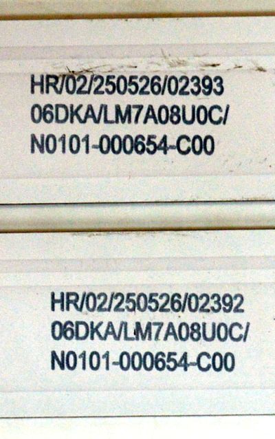 KIT DE LEDS ORIGINAL PARA TV TCL 2 PIEZAS / NUMERO DE PARTE 55HR332M17N01 / 55HR332M17N01 V0 / 55P20M YAG 17X2-D09 / N0101-000654-C00 / PANEL LVU550NDAL / DISPLAY ST5461D12-4 VER.2.3 / MODELO 55Q5K - Imagen 3
