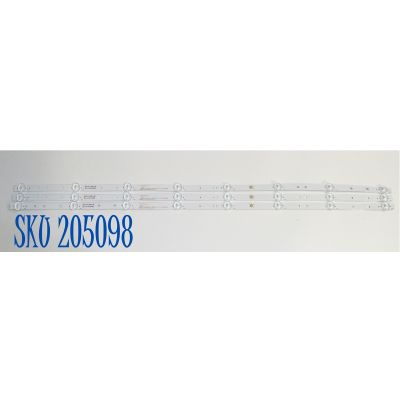KIT DE LEDS ORIGINAL PARA TV EVL 3 PIEZAS / NUMERO DE PARTE 1.3.10704300288 / MSG-T430-F1-3030-T13-08 / B5-2 3.2-3.4V 270-280LM / PANEL PT430GT02-1 / DISPLAY PT430GT02-1 VER.1.0 / MODELO 43EVLS4