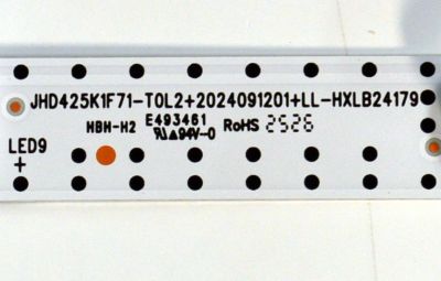 LED ORIGINAL PARA TV HISENSE 1 PIEZA / NUMERO DE PARTE HXLB24179 / JHD425K1F71-T0L2/2024091201/LL-HXLB24179 / 250722L5 / 0536 B1 3HUC / 1409286S00 / PANEL JHD425K1F71-T0L2\ROH / DISPLAY HV430FHB-F94 / MODELO 43A4NV / 43A4NV 43A40QUV - Imagen 2