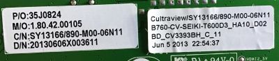 MAIN SEIKI / 35L0824 / CV3393BH-C / SY13166 / 890-M00-06N11 / PANEL T600D3-HA10-D02 / MODELOS SE60GY24 / SE60GY05 - Imagen 3