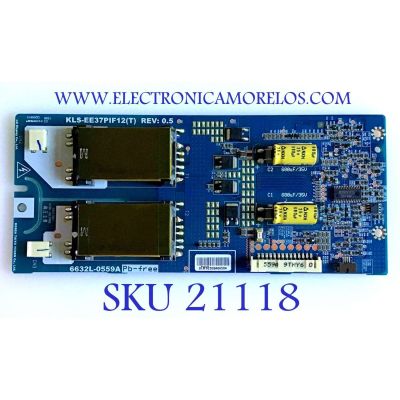 BACKLIGHT INVERTER TOSHIBA / 6632L-0559A / KLS-EE37PIF12(T) / PANEL LC370WUN-(SB)(G1) / MODELOS 37RV525RZ / 37RV635D / 37XV635D