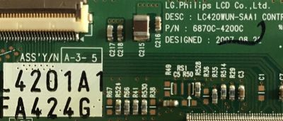 T-CON PARA TV PHILIPS / NUMERO DE PARTE 6871L-4201A / 6870C-4200C / PARTE SUSTITUTA 6871L-4201B / PANEL LC420WUE (SA)(A1) / MODELOS 42PFL3603D/27 / 42MF438B/F7 / 42PFL3704D/F7 / 42PFL5603D/27 / 42PFL5603D/F7 / 42TA648BX/37 / VS420LF1A / VW42LFHDTV10A - Imagen 2