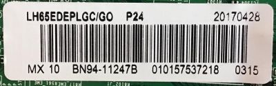 MAIN PARA TV / MONITOR SAMSUNG / NUMERO DE PARTE BN94-11247B / BN97-10416E / BN41-02456B / BN9411247B / LFD_NT14L_EME_EDE / PANEL CY-GJ065CSAVYH / MODELO LH65EDEPLGC/GO MS01 - Imagen 4
