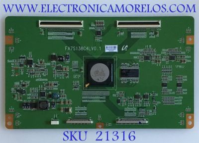 T-CON TOSHIBA / 75017090 / FA7S138C4LV0.1 / 2903E / PANEL LTA550HF01 / MODELO 55SV670U