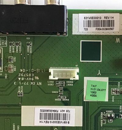 MAIN TOSHIBA / 691V0E00010 / SBM55T VTV-L55627 REV:1 / 631V0E00010 / PANEL K430WDRA / MODELO 43L511U18 - Imagen 3