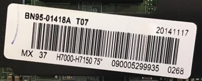 T-CON SAMSUNG / BN95-01418A / BN41-02112A / BN97-08173A / PANEL  CY-SH075DSLV1H / MODELO UN75H7150AFXZA TS01 - Imagen 3
