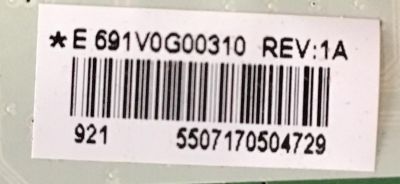 MAIN TOSHIBA / 691V0G00310 / 631V0G00310 / UCI7 VTV-L55731 REV:1A / PANEL K430WDRD / DISPLAY T430QVN03.0 / MODELOS 43LF711U20  / 43LF711U20 REV.A - Imagen 2