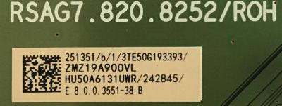 MAIN PARA TV SHARP 4K UHD HDR ROKU TV / NUMERO DE PARTE 251351 / RSAG7.820.8252/ROH / 242845 / HU50A6131UWR / PANEL HD500S1U52\S1\GM\BBY\ROH / DISPLAY T500QVN03.9 / MODELO LC-50LBU711U - Imagen 2