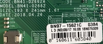 MAIN PARA TV SAMSUNG 4K·UHD SMART TV / NUMERO DE PARTE BN94-14106F / BN41-02662A / BN97-15621C / BN9414106F / PANEL CY-NN043HGNV1H / DISPLAY BN96-46469A / BN9646469A / V430DJ1-Q01 / MODELO UN43NU6950 / UN43NU6950BXZA DA01 / UN43NU6900BXZA DA01 - Imagen 2