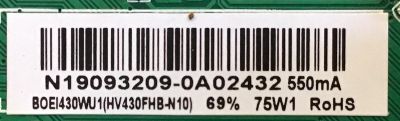 MAIN FUENTE (COMBO) INSIGNIA / 60101-03300 / TP.MS3553T.PB790 / 54B5 20190218_095443 / PANEL BOEI430WU1-01 / MODELO NS-43D420NA20 - Imagen 2