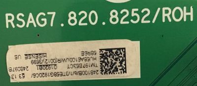 MAIN PARA TV HISENSE·ROKU TV 4K·UHD·HDR / NUMERO DE PARTE 248100 / RSAG7.820.8252/ROH / 248097 / HU58A6100UWR(0012) / PANEL'S HD580S1U03-L1\S1\GM\ROH / HD580S1U03-L1 / HD580S1U03-L1\S1\GM\ROH / DISPLAY V580DJ4-QE1 REV.C2 / MODELO 58R6E 58A6100UWR - Imagen 2