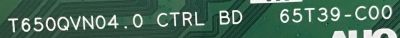 T-CON SONY / 55.65T39.C01 / T650QVN04.0 / CTRL BD - 65T39-C00 / 5565T39C01 / PANEL T650QVF06.2 / MODELO XBR-65X850C - Imagen 2