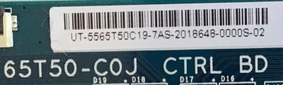 T-CON SEIKI / 55.65T50.C19 / 65T50-C0J / 5565T50C19 / CTRL BD / PANEL T650QVN06.5 / MODELO SC-65UK700N  - Imagen 2
