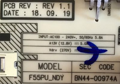 FUENTE DE PODER SAMSUNG / BN44-00974A / F55PU-NDY / BN4400974A / PANEL CY-LN046CGLVZH / MODELO LH46OMNSLGB/ZA - Imagen 2