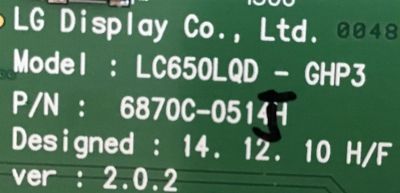 T-CON PARA TV LG OLED CURVA / 6871L-4129D / 6870C-0514J / 4129D / LC650LQD-GHP3 / PANEL LC650LQD / MODELO 65EG9600-UA / 65EG9600-UA.AUSYLJR - Imagen 2