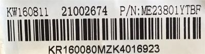 MAIN ELEMENT / 21002674 / CV3393BL-C / KW160811 / PANEL ME23801YTBF / MODELO ELEFW248 - Imagen 3